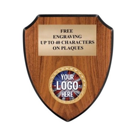 Shield Plaque 7.25 x 9. or 8.5 x 10.5. walnut
