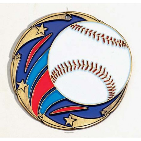 P-37130 Baseball medal  w/neck ribbon $3.95 close out (while supply last)