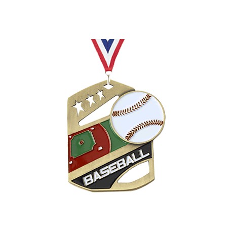 P-30130 Baseball Medal w/ neck ribbon  $3.95 close out (while supply last)